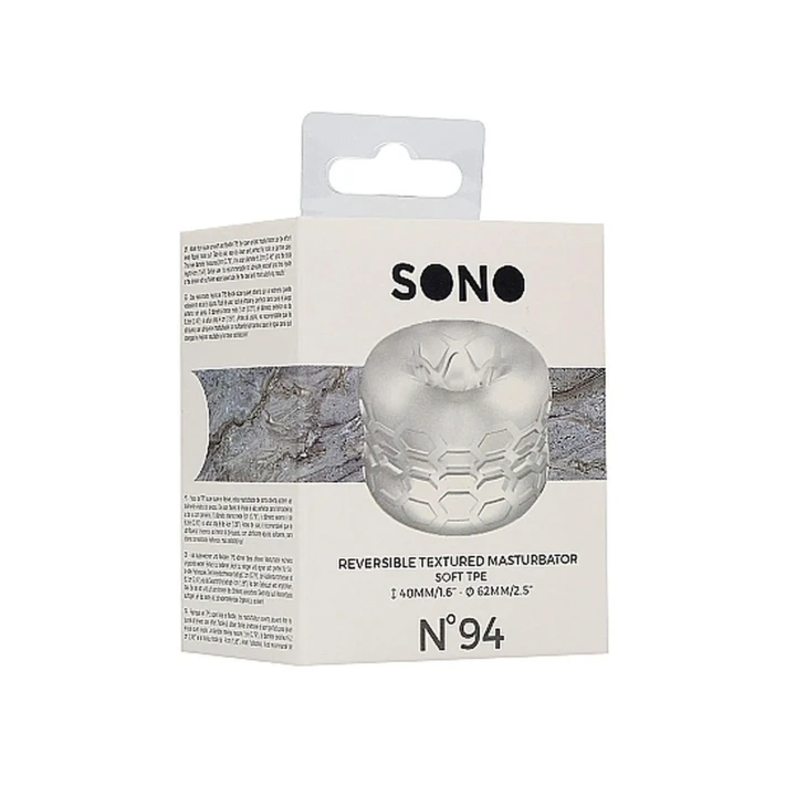 Masturbator odwracalny N0. 94 - przezroczysty, wodoodporny, elastyczny TPE