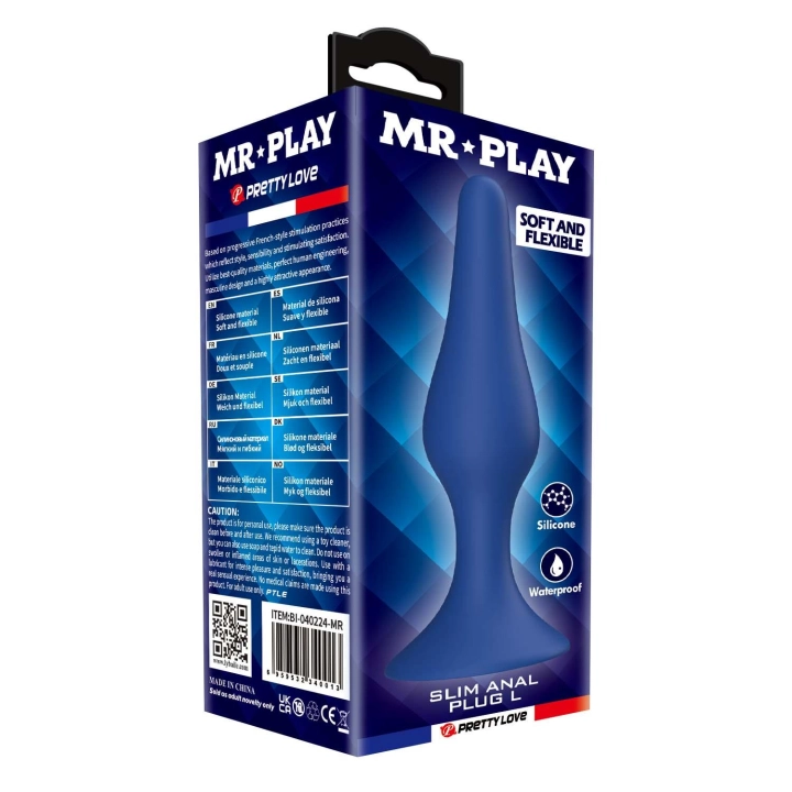 Korek analny MR. Play Slim L – silikon, wodoodporny, 3,2 cm średnicy