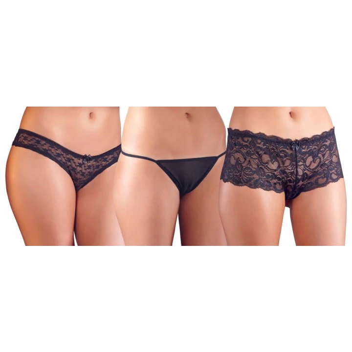 Majtki COTTELLI LINGERIE - Zestaw koronkowych fig i stringów, XL, eleganckie i komfortowe