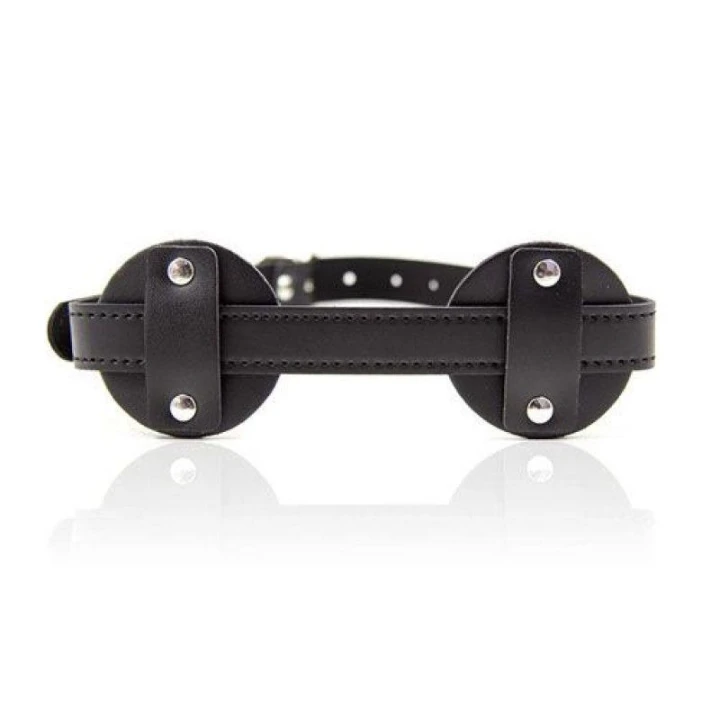 Maska na oczy Benda - skórzana z regulowanym paskiem, do odgrywania ról, czarna