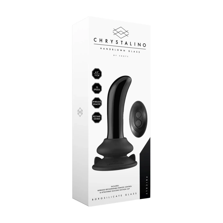 Wibrator szklany Chrystalino - 10 prędkości, z przyssawką, zdalne sterowanie