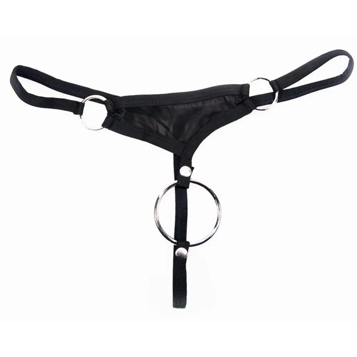 Stringi męskie z odpinanym pierścieniem, mikrofibra 85% poliamid, 15% spandex