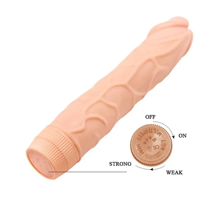 Dildo BAILE BOB 22,5 cm, wibrator realistyczny, żyłkowany, łatwa baza do obrotu
