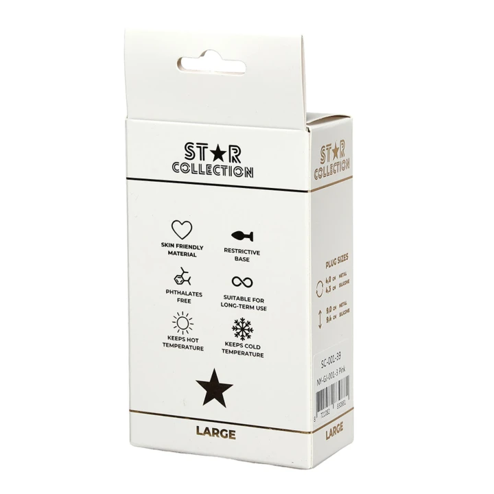 Korek analny L Star Collection — silikonowy, różowy z fioletowym kamieniem