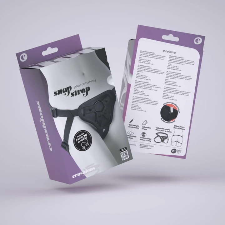 Uprząż do zabawek SNAP STRAP – elastyczna, wodoodporna, z wibratorem w zestawie