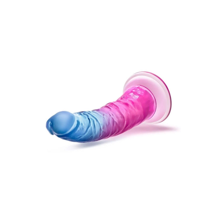 Dildo B Yours Beautiful Sky, 7,5 cala, przyssawkowy, gradientowy design, PVC