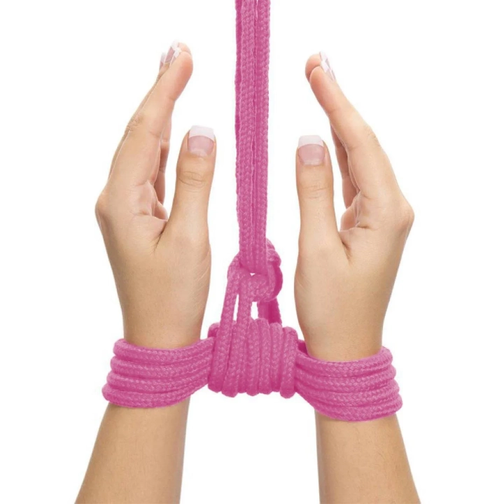 Lina do Bondage 10m Różowa, 8mm Grubość, Japońska Bawełna