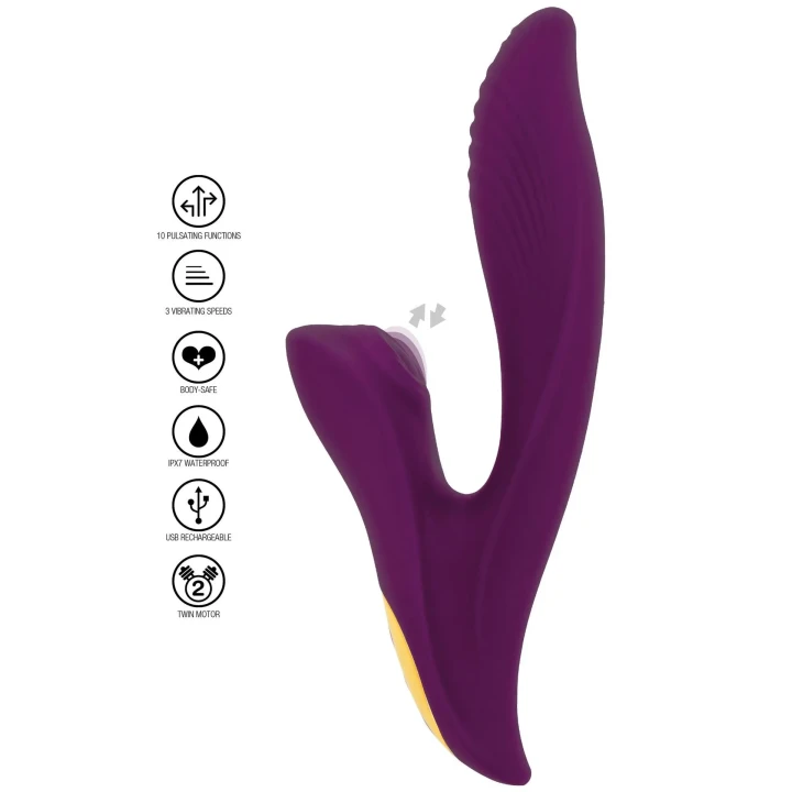 Wibrator Athena Tapping Sensation | 20.5 cm, 10 funkcji pulsacji, wodoodporny IPX7