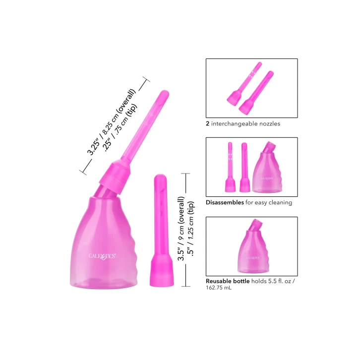 Douchy analny CalExotics Ultimate – wodoodporny, przezroczysta butelka, 2 końcówki