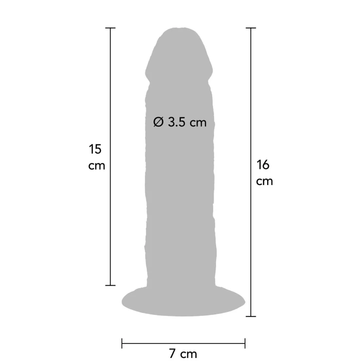 Dildo ToyJoy Get Real Skin 15 cm, silikonowy, ruchomy napletek, 3,5 cm średnica