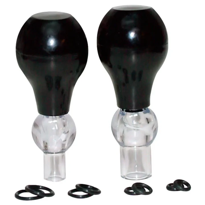 Pompa do sutków z pierścieniami mocującymi - Zestaw 10-częściowy, PVC/Silikon, 2 rozmiary