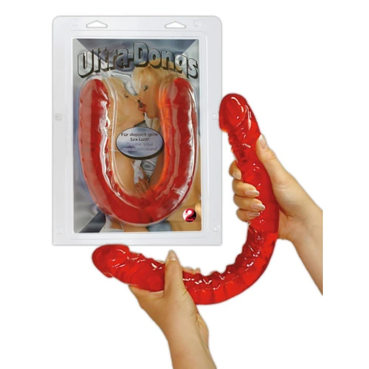 Dildo podwójne Ultra-Dong - elastyczne, długość 43 cm, średnica 4 cm, TPE