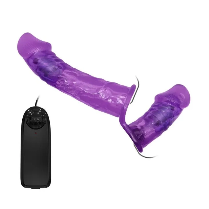 Dildo BAILE - Podwójnie Wibrujący, Dwa Silniki, TPR, PU, ABS, Gumowy