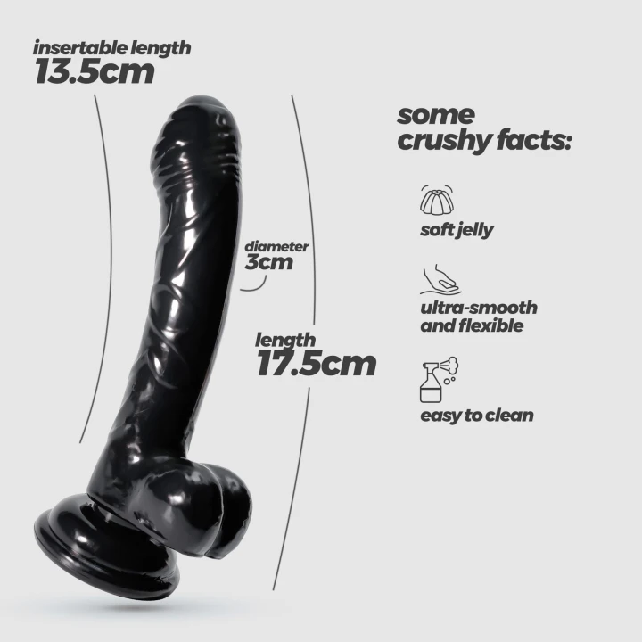 Dildo Crushious Hudini, 17,5 cm długości, elastyczny, przyssawka, wodoodporny