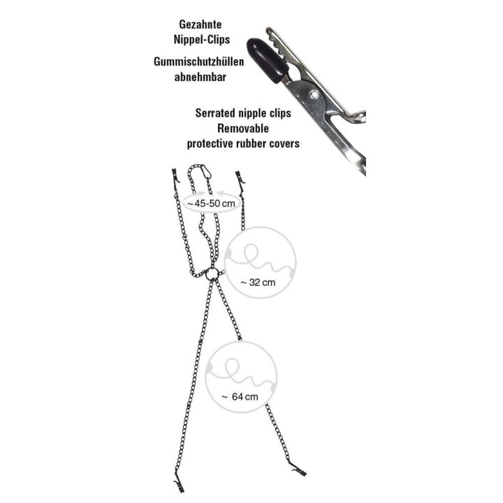 Uprząż metalowa z zaciskami, regulowany naszyjnik, materiał: metal i guma