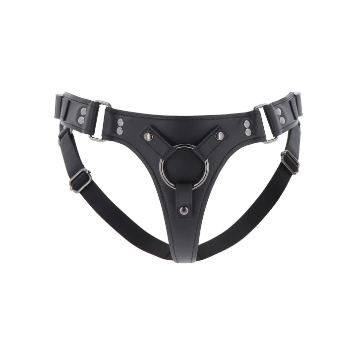 Strap-On Classic INFERNO - regulowane paski, 3 wymienne pierścienie, PU skóry