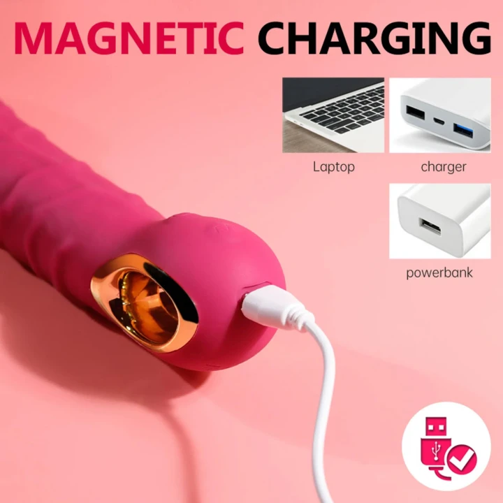 Wibrator realistyczny Jump-O Flesh, 22,5 cm, 10 trybów wibracji, silikon medyczny