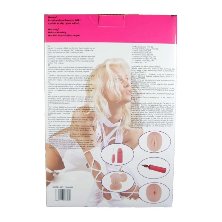 Lalka miłości Barbi 3D - naturalny rozmiar, wibrujące jajko, cyber skóra