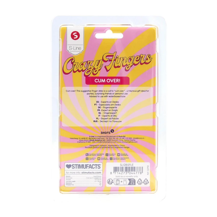 Dildo palcowy - Cum Over - elastyczny silikon, zmysłowy design, do użytku solo lub w duecie