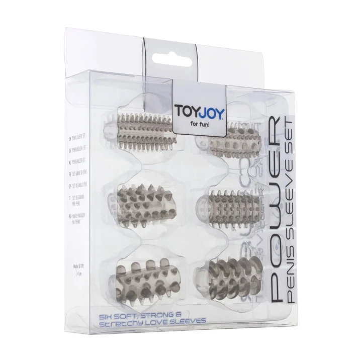 Nakładki na penisa Toy Joy - Sześciostopniowy zestaw, elastyczny materiał ABS, 2 cm