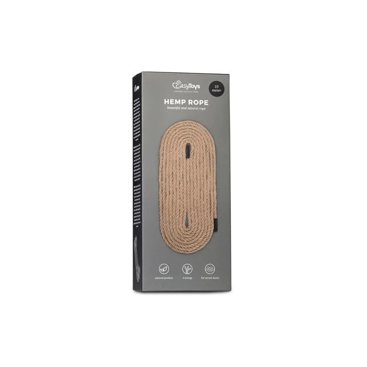 Wiązania - Lina do Niewoli Hemp 10M, Miękka w Dotyku, Brązowa, 240g