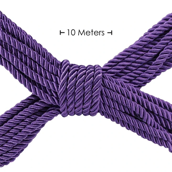 Lina bondage z poliesteru - Purple, 10 m długości, średnica 0,60 cm, miękka i trwała