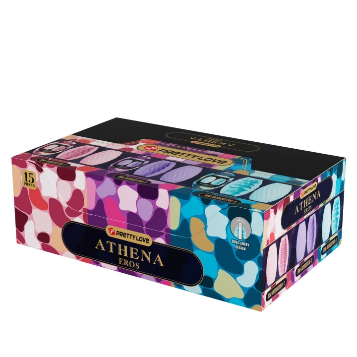 Masturbator wodoodporny PRETTY LOVE - Athena EROS, TPR, podwójne wejście, quick-clean