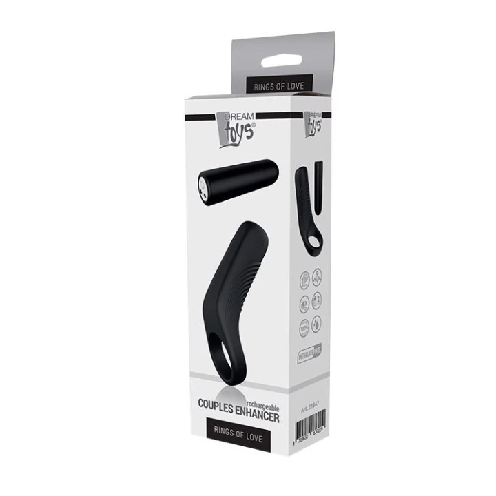 Pierścień erekcyjny – Enhancer Couples, silikonowy, wodoodporny, 9 trybów wibracji