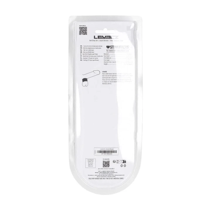 Rozciągacz moszny LEVELZ - Silikonowy, poziom 1, 4,6 cm, 3 rozmiary S/M/L, czarny