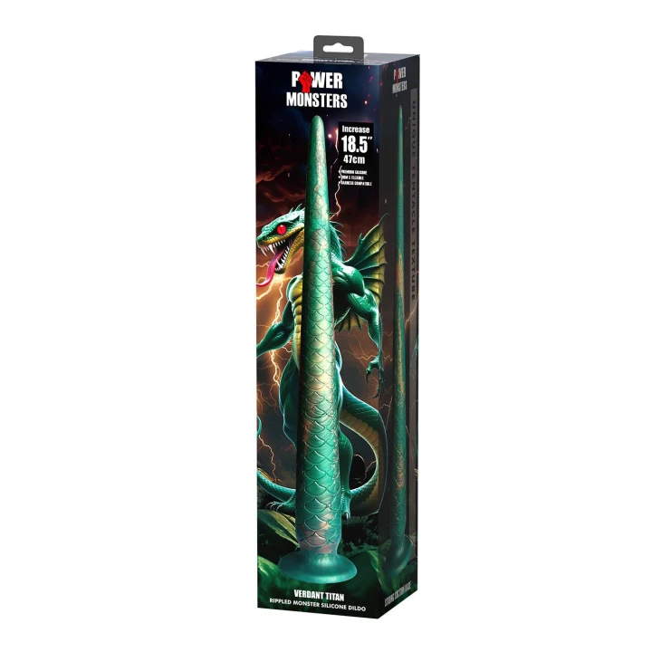 Dildo Power Monsters Verdant Titan, 47 cm, 4,9 cm, z przyssawką