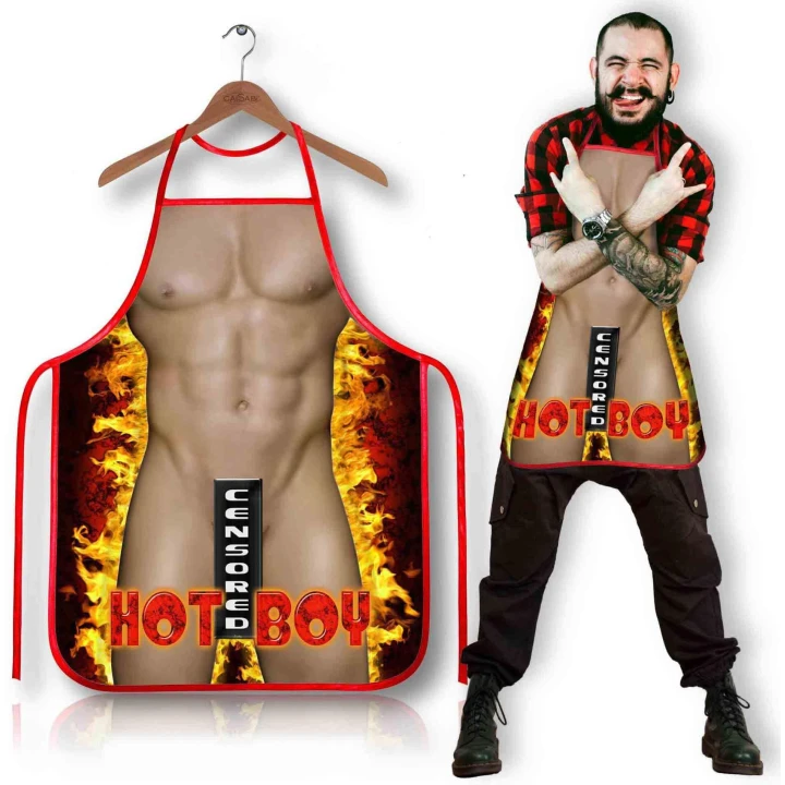 Fartuszek kuchenny Hot Boy 139HB z nadrukiem, lekki, trwały i łatwy w czyszczeniu