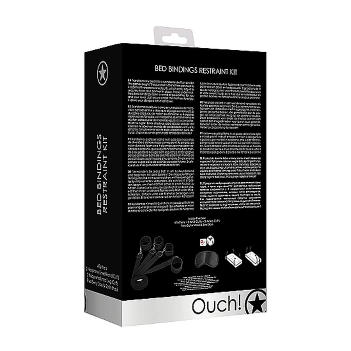 Zestaw do wiązania na łóżku - Black - Wzmocnione nylonowe uwięzie, miękkie mankiety neoprenowe