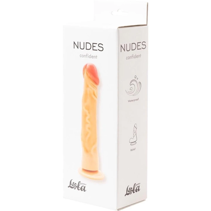 Dildo realistyczny Nudes Confident, 22,8 cm, PVC, przyssawka, wodoodporne