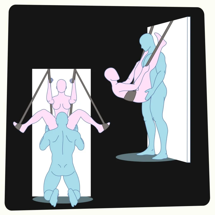 Huśtawka do seksu Crushious Deluxe z regulowanymi paskami, maks. udźwig 136 kg