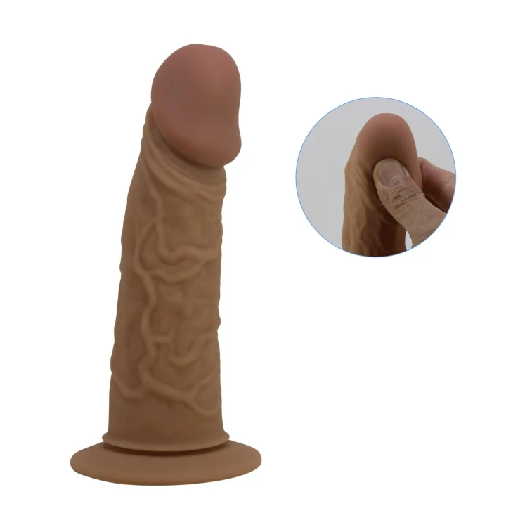 Strap-on Dildo PRETTY LOVE - Houston, 6,8'' silikonowy, regulowana uprząż