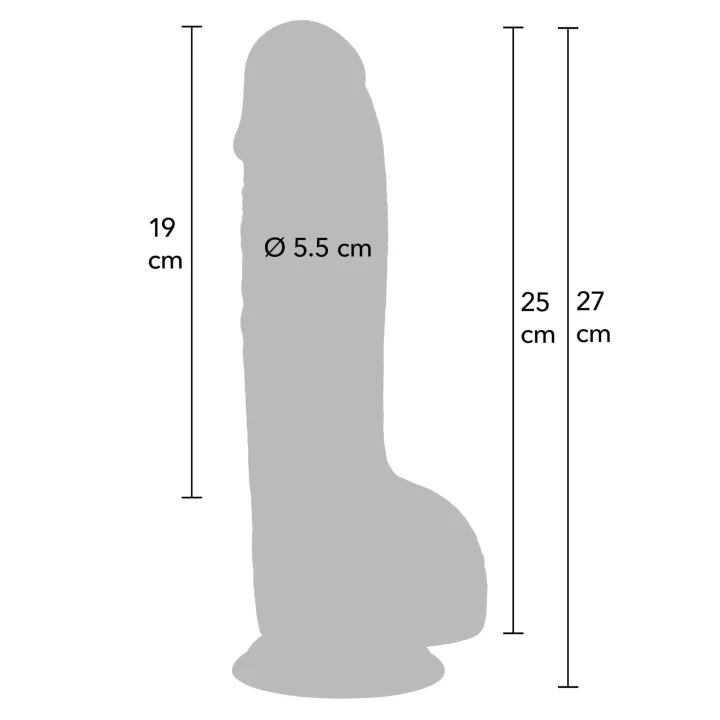 Dildo PVC INFERNO, długość 25 cm, realistyczne detale, przyssawka, bezpieczny materiał