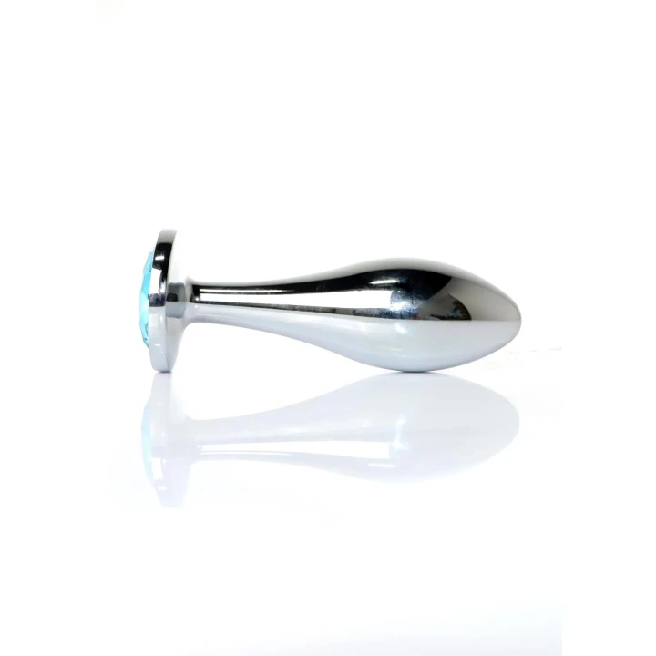 Korek analny Jewellery Silver PLUG – długość 10.5 cm, średnica 3.2 cm, z diamencikiem
