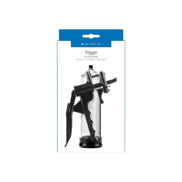 Pompka do penisa Me You Us Trigger, przezroczysty cylinder, mocny uchwyt, komfort TPE