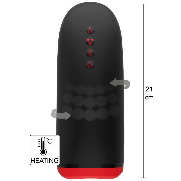 Masturbator Beaded Tongue Fusion X - Wibracje, Tryb podgrzewania, IPX6 Waterproof