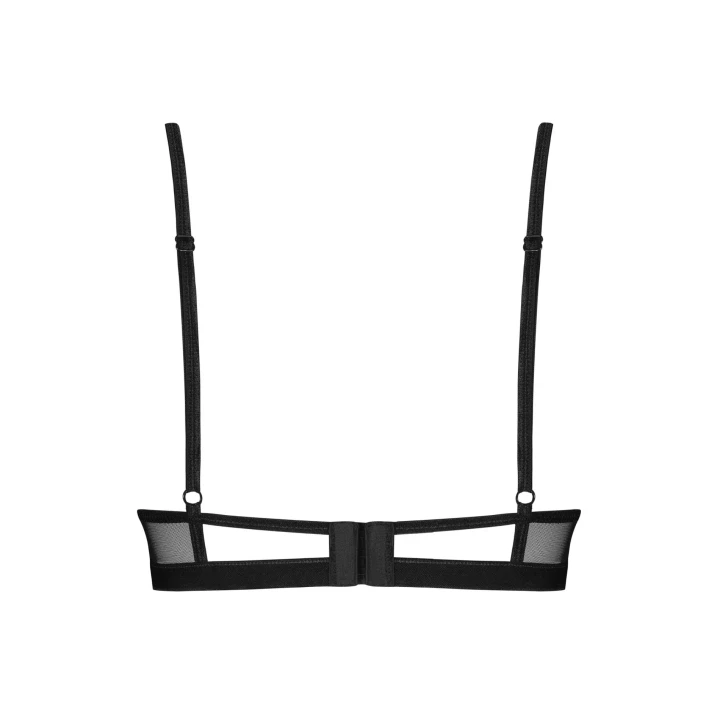 Biustonosz Donarella, regulowane ramiączka, fiszbiny, czarna koronka, XS/S