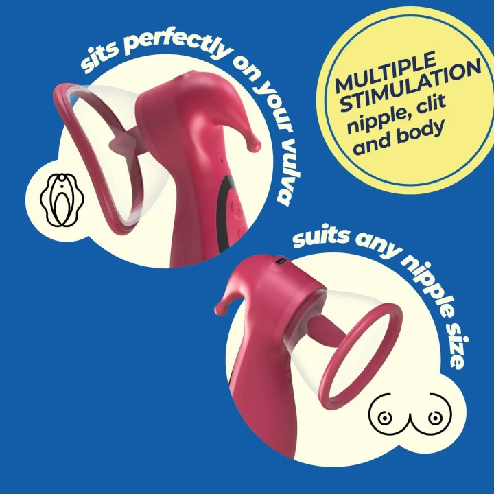 Stymulator ssący Clitoral Saci Crushious – ssanie 7 trybów, lizanie 7/3, wibracje 7/3