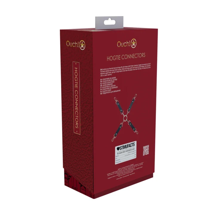 Hogtie Connectors - Milan Collection - Skórzane, 4-WAY, Czarno-Czerwone