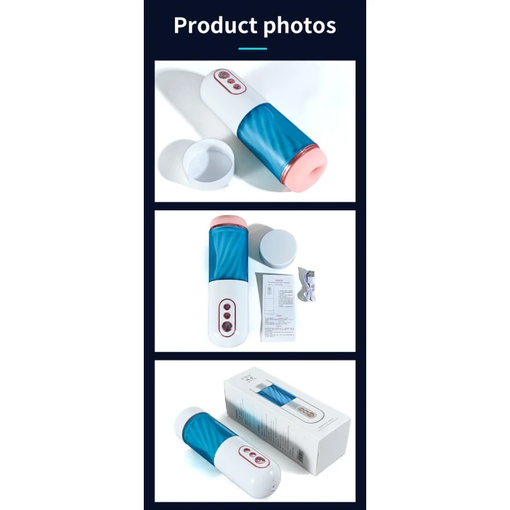 Masturbator wibrujący, 7 trybów ssących, z efektem dźwiękowym, TPE/ABS