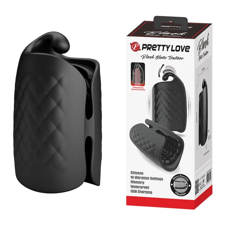 Trenażer żołędzi PRETTY LOVE - silikonowy, 10 trybów wibracji, elastyczne boki