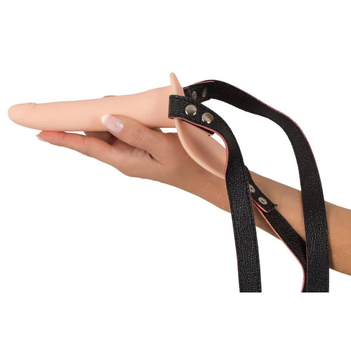 Wibrator strap-on - regulowany, silikonowy, 10 trybów wibracji, 15,7 cm długości