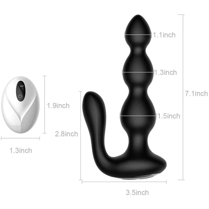 Wibrujące Koraliki Analne RemoteSilicone, Medyczny Silikon, 100% Wodoodporne