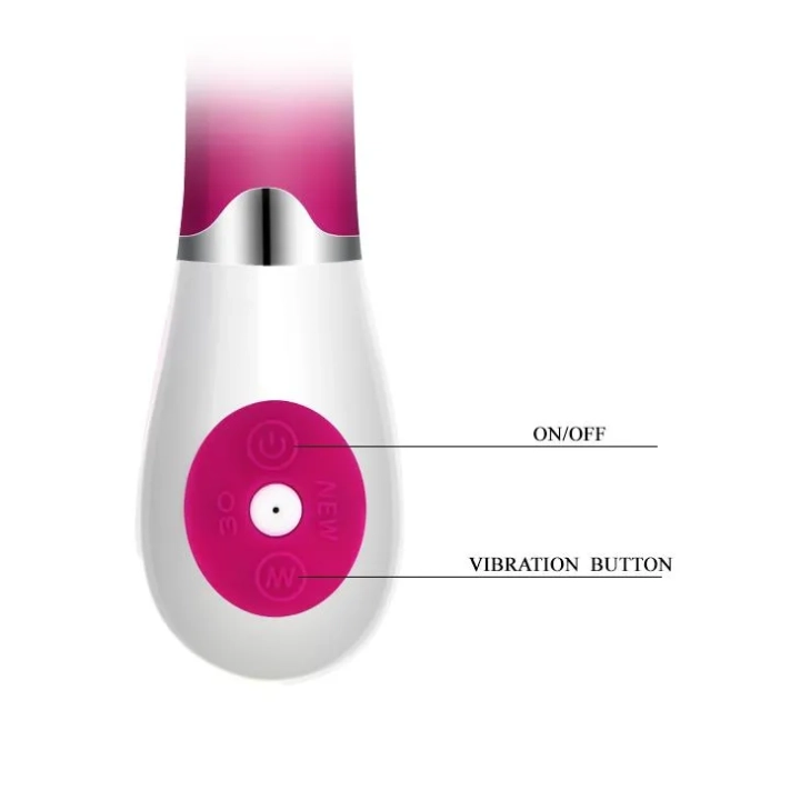 Wibrator silikonowy PRETTY LOVE - DANIEL, 30 funkcji, 19,5 cm, 3,1 cm