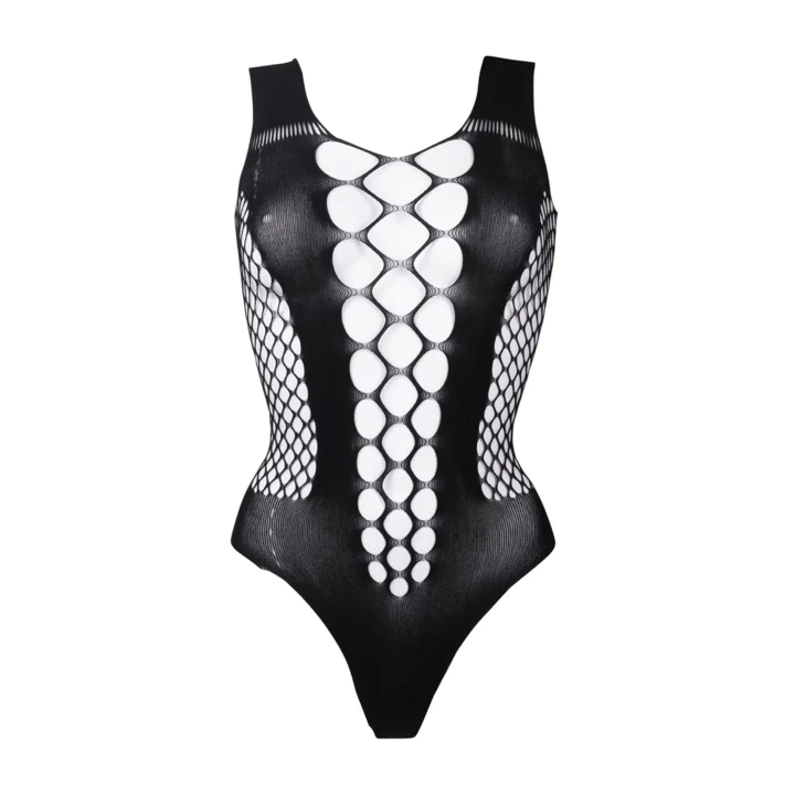 Body Teddy Contrast LE DESIRE - elastyczny materiał, głęboki dekolt V, rozmiar S–L