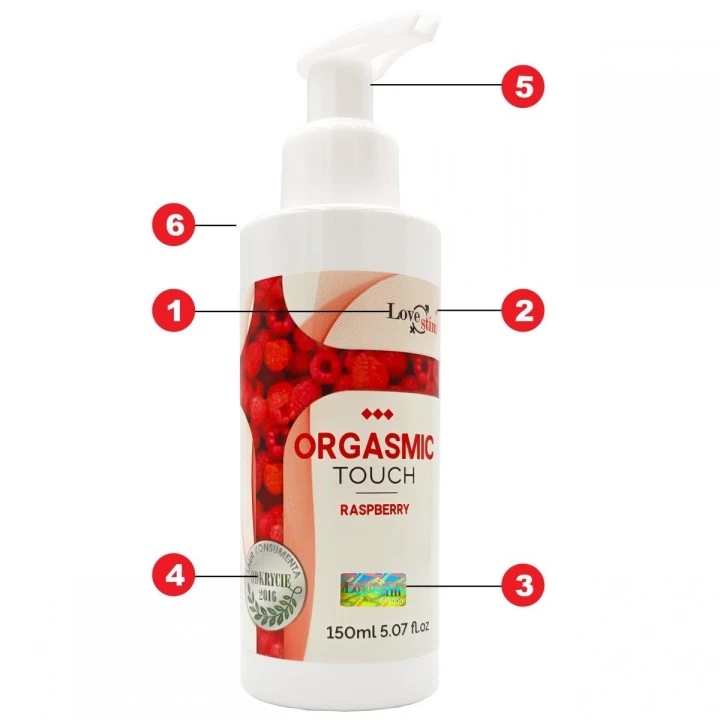 Żel do masażu erotycznego LoveStim ORGASMIC TOUCH, malinowy, 150 ml, nawilżanie, wysoka jakość