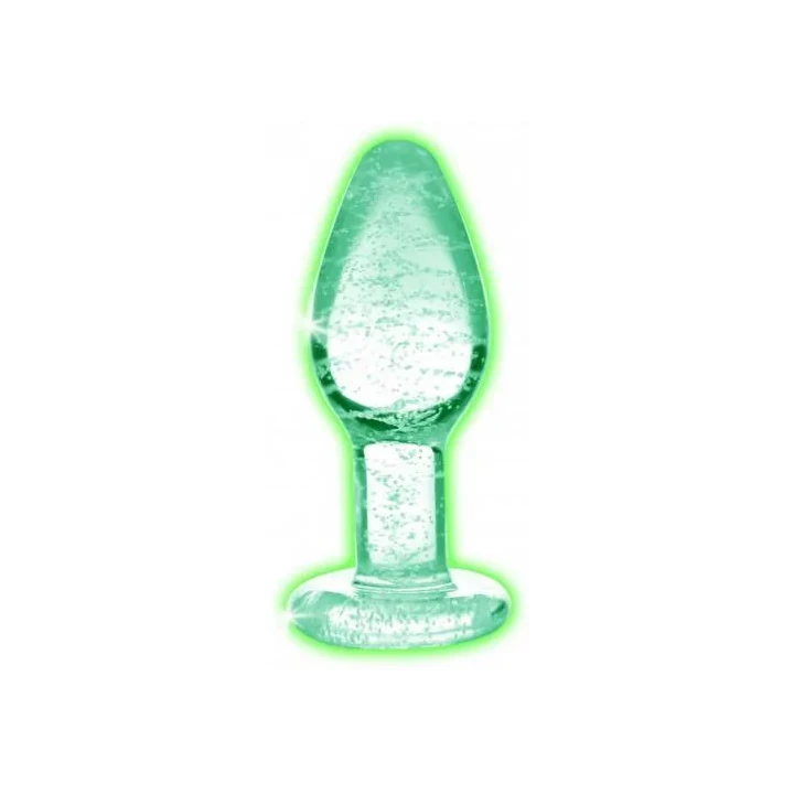 Zatyczka analna ze szkła, świecąca w ciemności, wodoodporna, Unisex